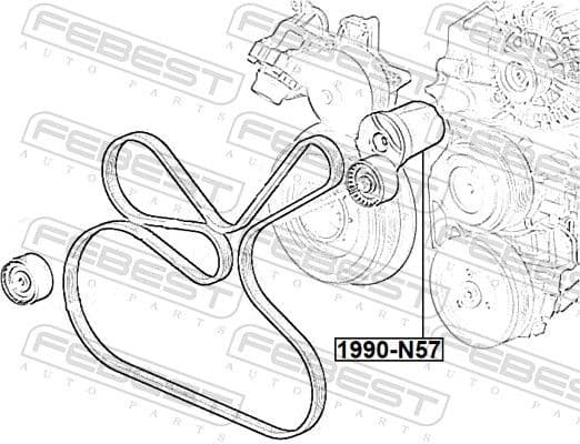 Belt Tensioner, V-ribbed belt 1990-N57 - image 2