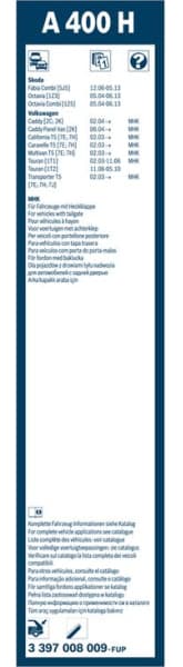 Wiper blade BOSCH, 1psc 3397008009 - image 12