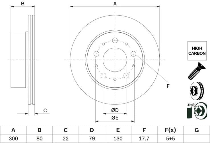 Brake Disc 0986479E02 - image 2