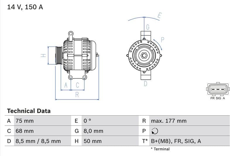 Alternator 0986082590 - image 3