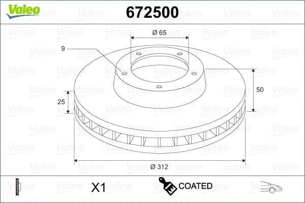 Brake Disc COATED 672500