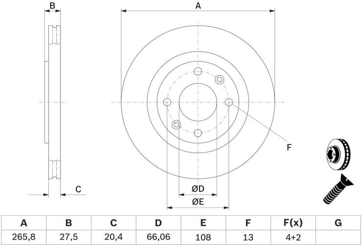 Brake Disc 0986479B27 - image 2