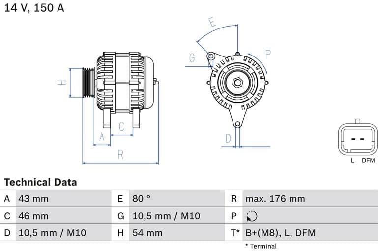 Alternator 0986047360 - image 3