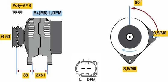 Alternator 0986080970 - image 2