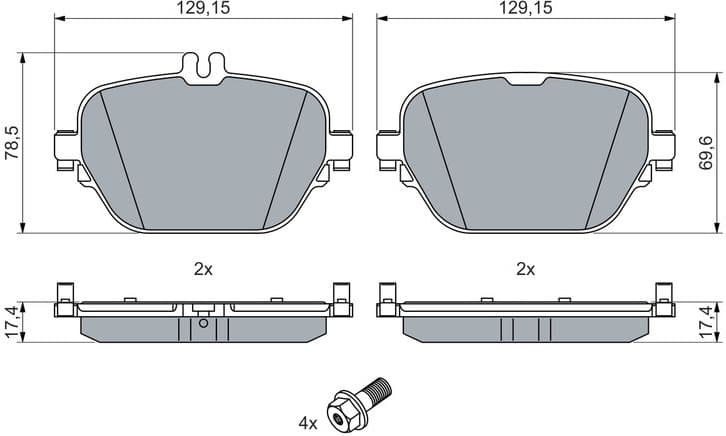 Brake Pad Set, disc brake 0 986 460 039