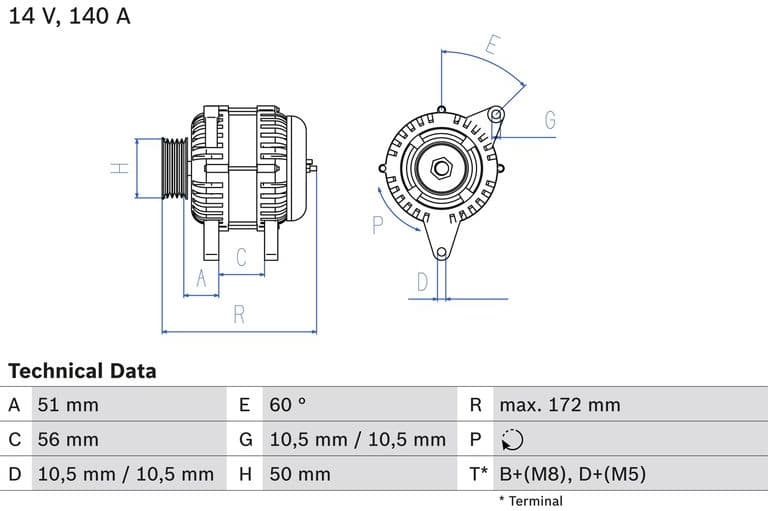 Alternator 0986046230 - image 2