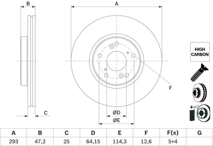 Brake Disc 0986479G58 - image 2