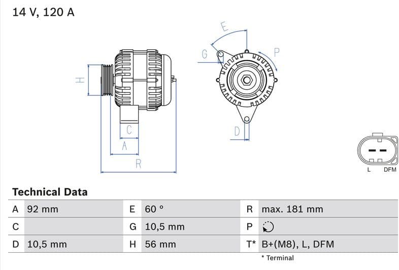 Alternator 0986042550 - image 3