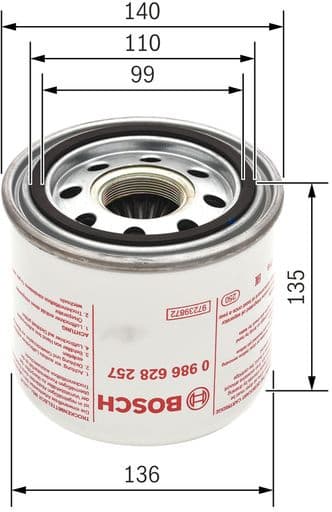 Air Dryer Cartridge, compressed-air system 0986628257