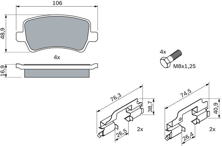 Brake Pad Set, disc brake 0986494213 - image 12