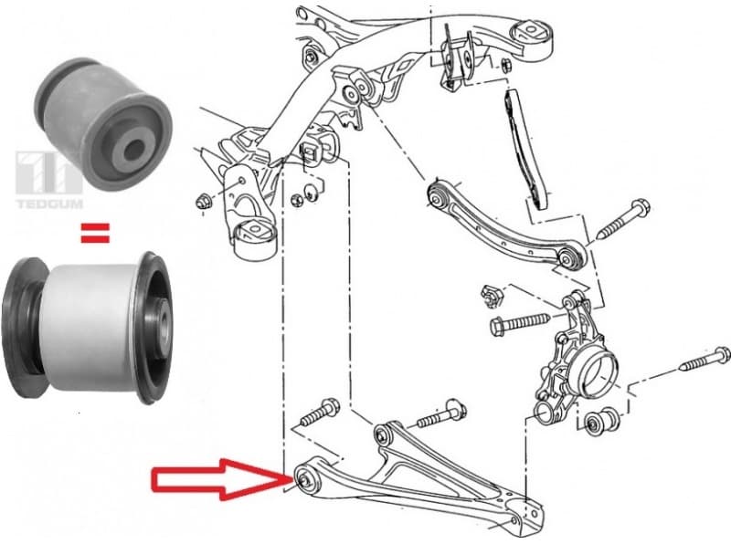 Silentblock rear axle TED16205