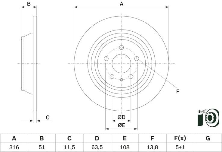 Brake Disc 0986479D86 - image 3