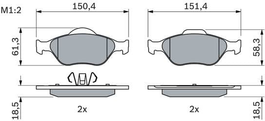 Brake Pad Set, disc brake 0986424558 - image 12