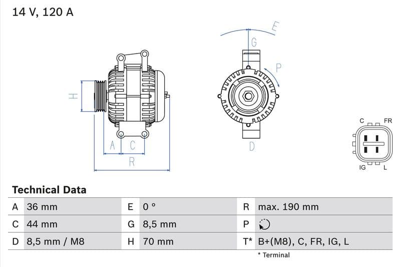 Alternator 0986082050 - image 3