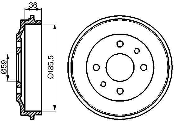 Brake Drum 0986477055 - image 2