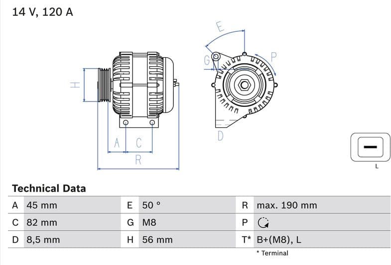 Alternator 0986041740 - image 2