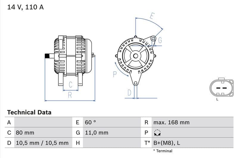 Alternator 0986080060 - image 2