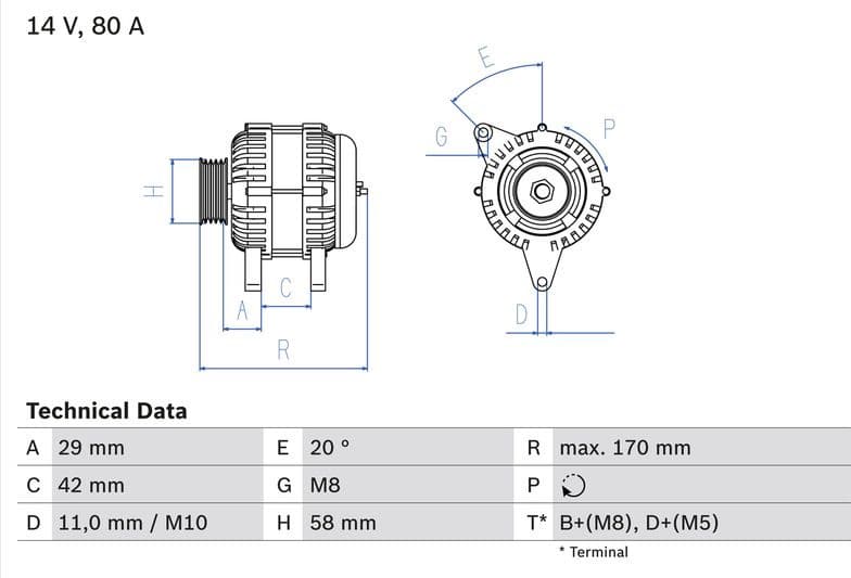 Alternator 0986081000 - image 2