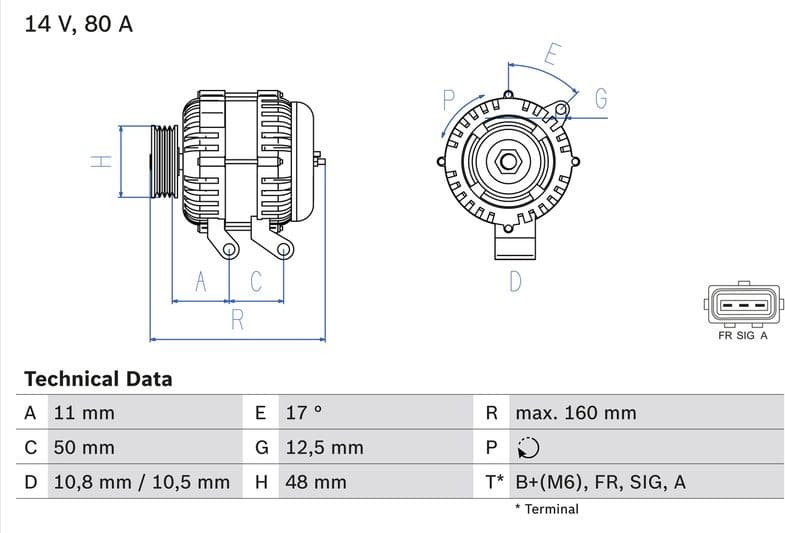 Alternator 0986044701 - image 3