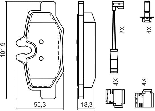 Brake Pad Set, disc brake 0986494603