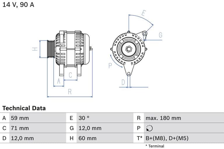 Alternator 0986042000 - image 2