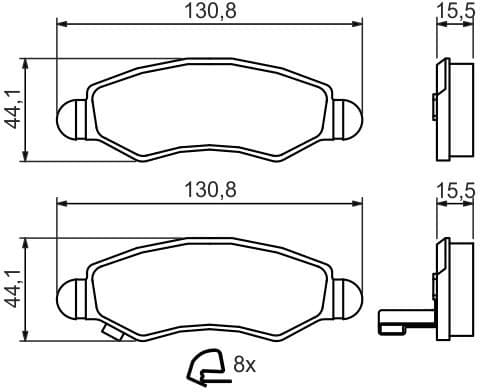 Brake Pad Set, disc brake 0986494458 - image 12
