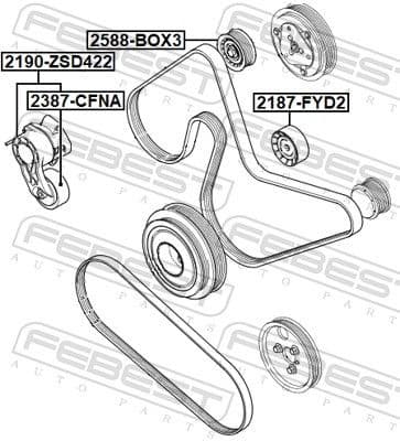 Belt Tensioner, V-ribbed belt 2190-ZSD422 - image 2