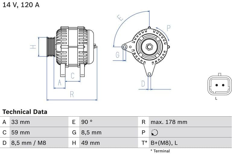 Alternator 0986045241 - image 3