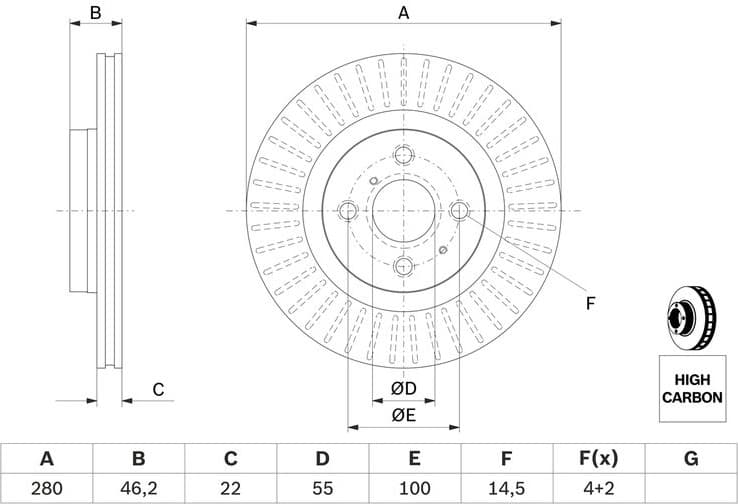 Brake Disc 0986479E37 - image 2