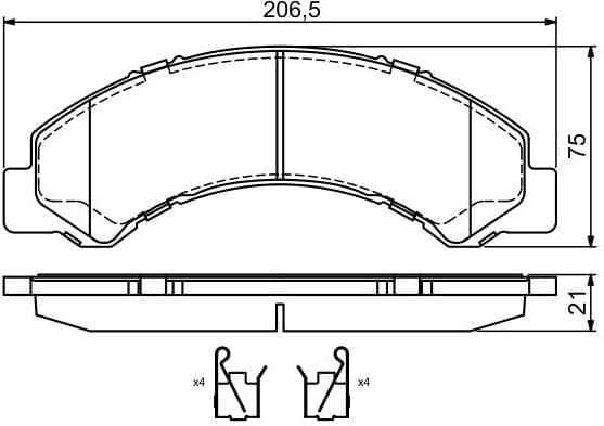 Brake Pad Set, disc brake 0986494677 - image 6