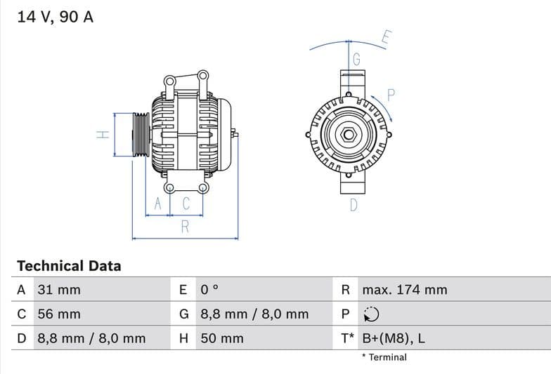 Alternator 0986042530 - image 2