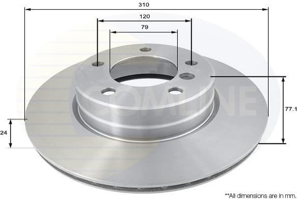 Brake disc, 1pcs FRONT ADC1737V - image 2