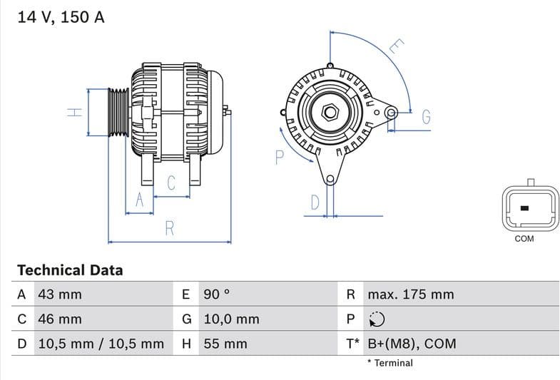 Alternator 0986082240 - image 3
