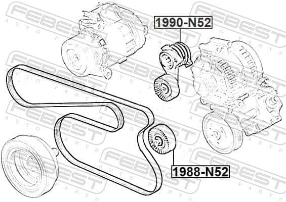 Belt Tensioner, V-ribbed belt 1990-N52 - image 2