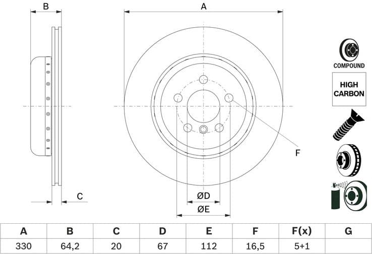 Brake Disc 0 986 479 G15 - image 2