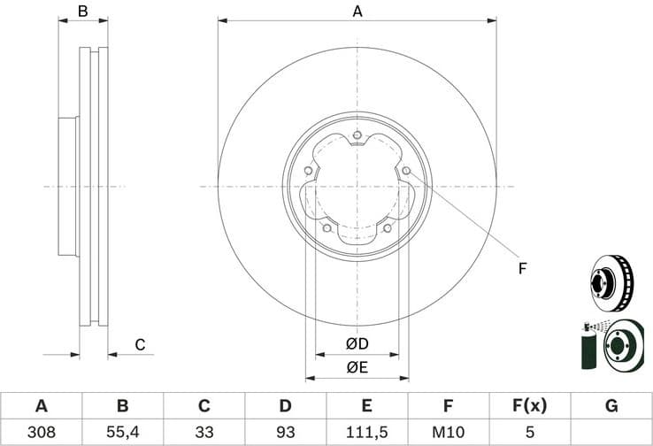 Brake Disc 0 986 479 D40 - image 2