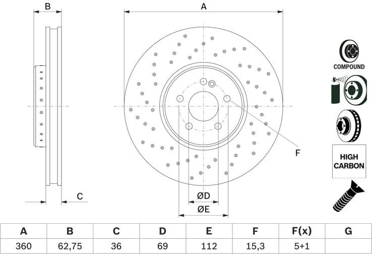 Brake Disc 0986479G38 - image 2