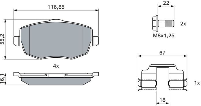 Brake Pad Set, disc brake 0986424792 - image 12
