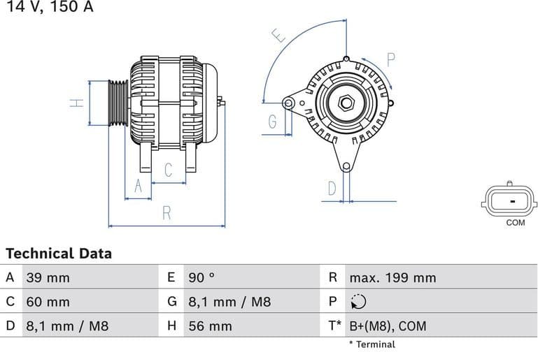 Alternator 0986084070 - image 3