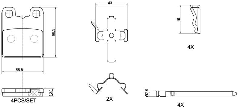 Brake Pad Set, disc parking brake PRIME LINE P 23 201