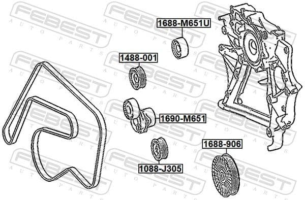 Belt Tensioner, V-ribbed belt 1690-OM651 - image 2