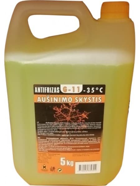 Aušinimo skystis geltona -35C G11 5kg - ASG5 (Lietuva) - Autoera