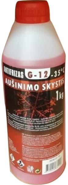 Aušinimo skystis raudonas -35C G12 1kg - ASR1 (Lietuva) - Autoera