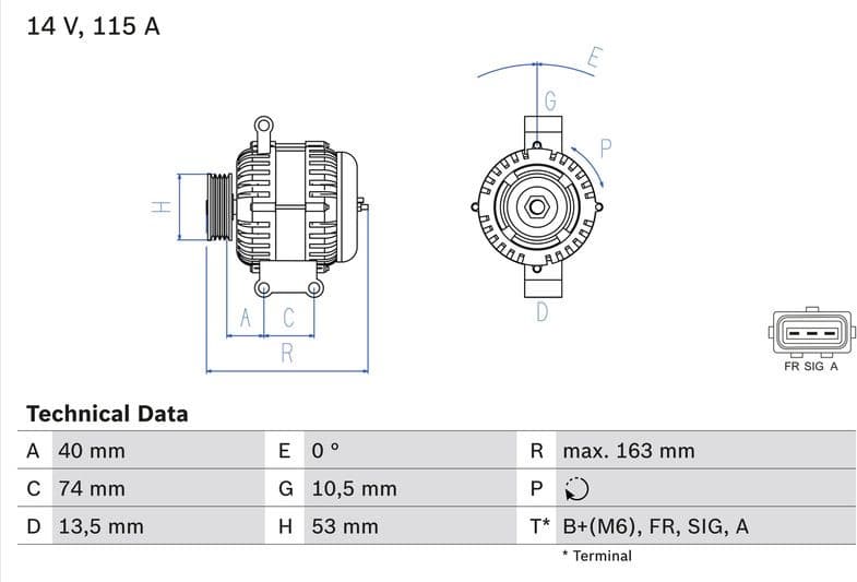 Alternator 0986049520 - image 2