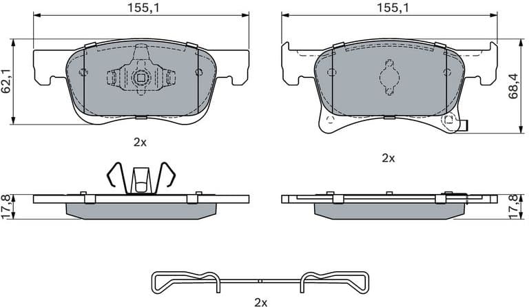 Brake Pad Set, disc brake 0986494823 - image 2