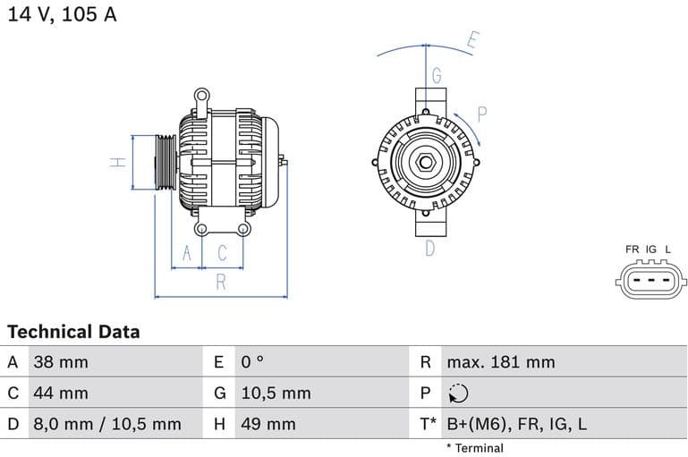 Alternator 0986084240 - image 3