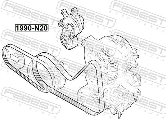 Belt Tensioner, V-ribbed belt 1990-N20 - image 2