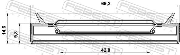 Shaft Seal, drive shaft 95PES-44691015L - image 2