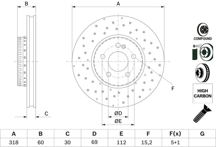 Brake Disc 0 986 479 H37 - image 6