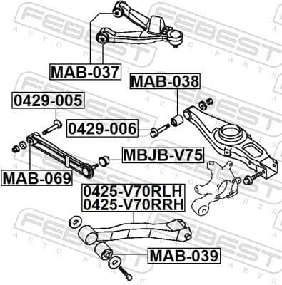Control/Trailing Arm, wheel suspension 0425-V70RLH - image 2